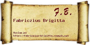 Fabriczius Brigitta névjegykártya